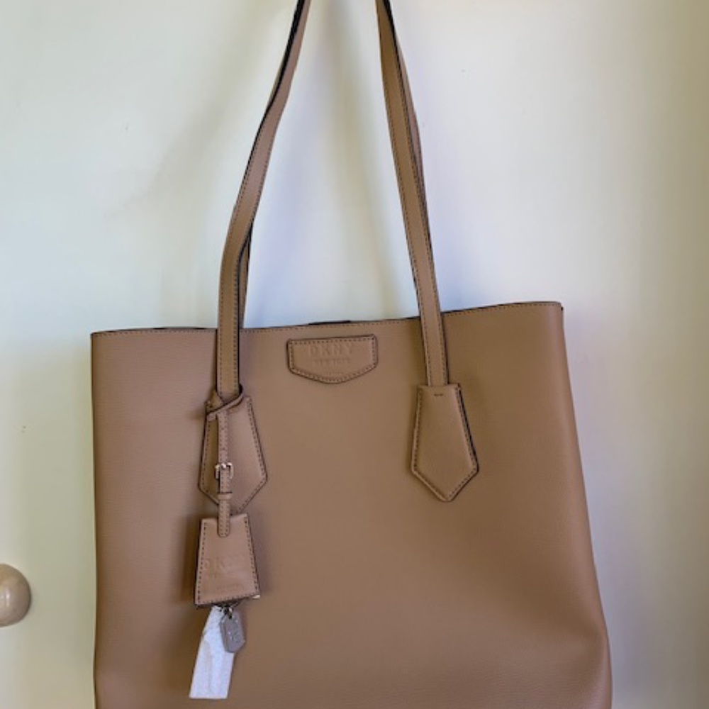 DKNY Tan Leather Tote Purse NWOT